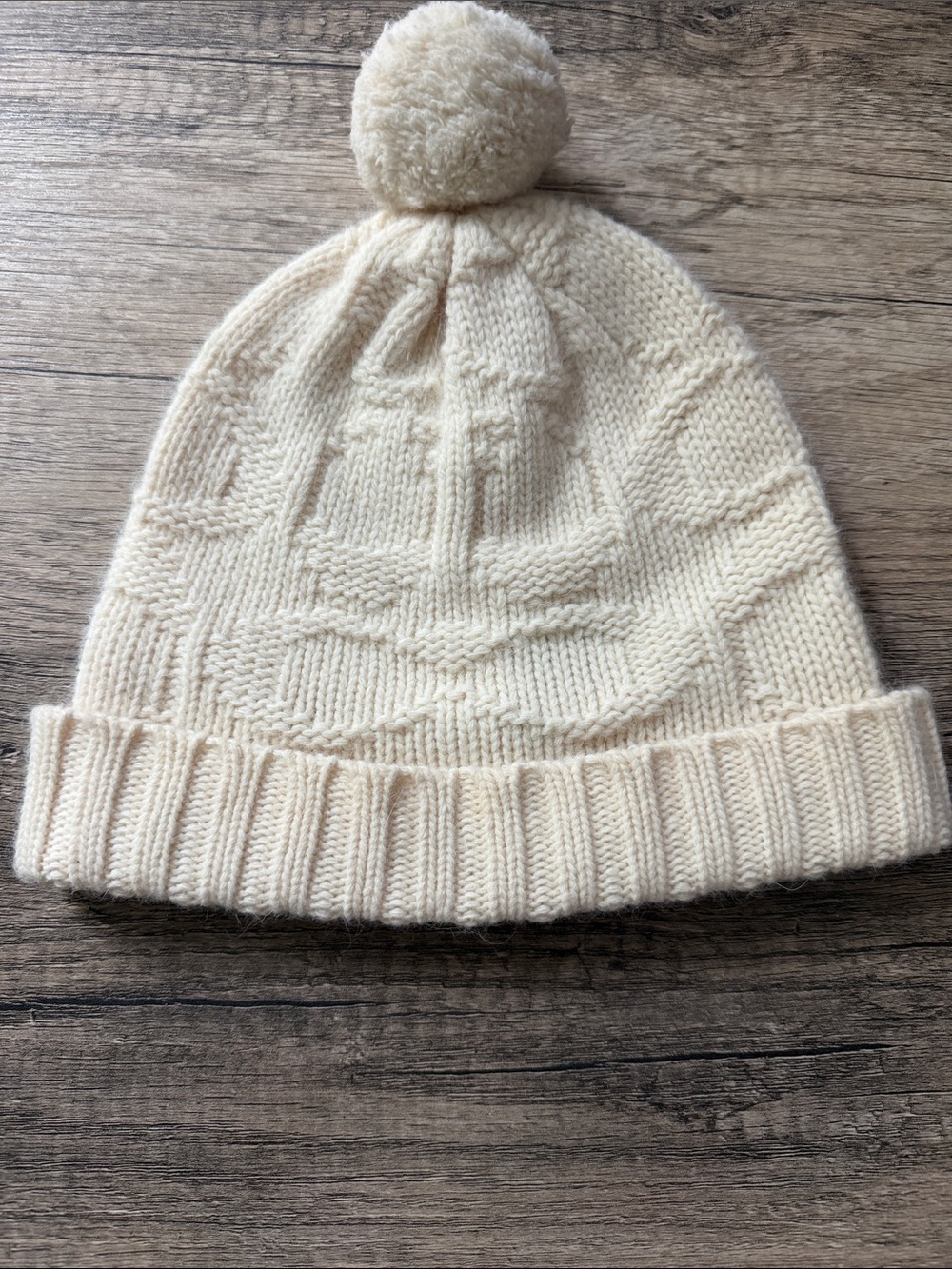Coach Cream Knit Pom Hat